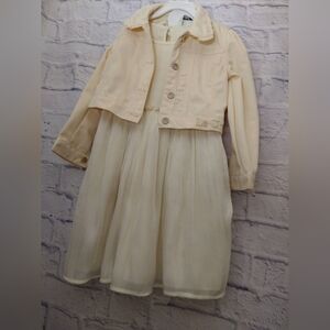 Le Chic Cream Kids Dress with Jacket